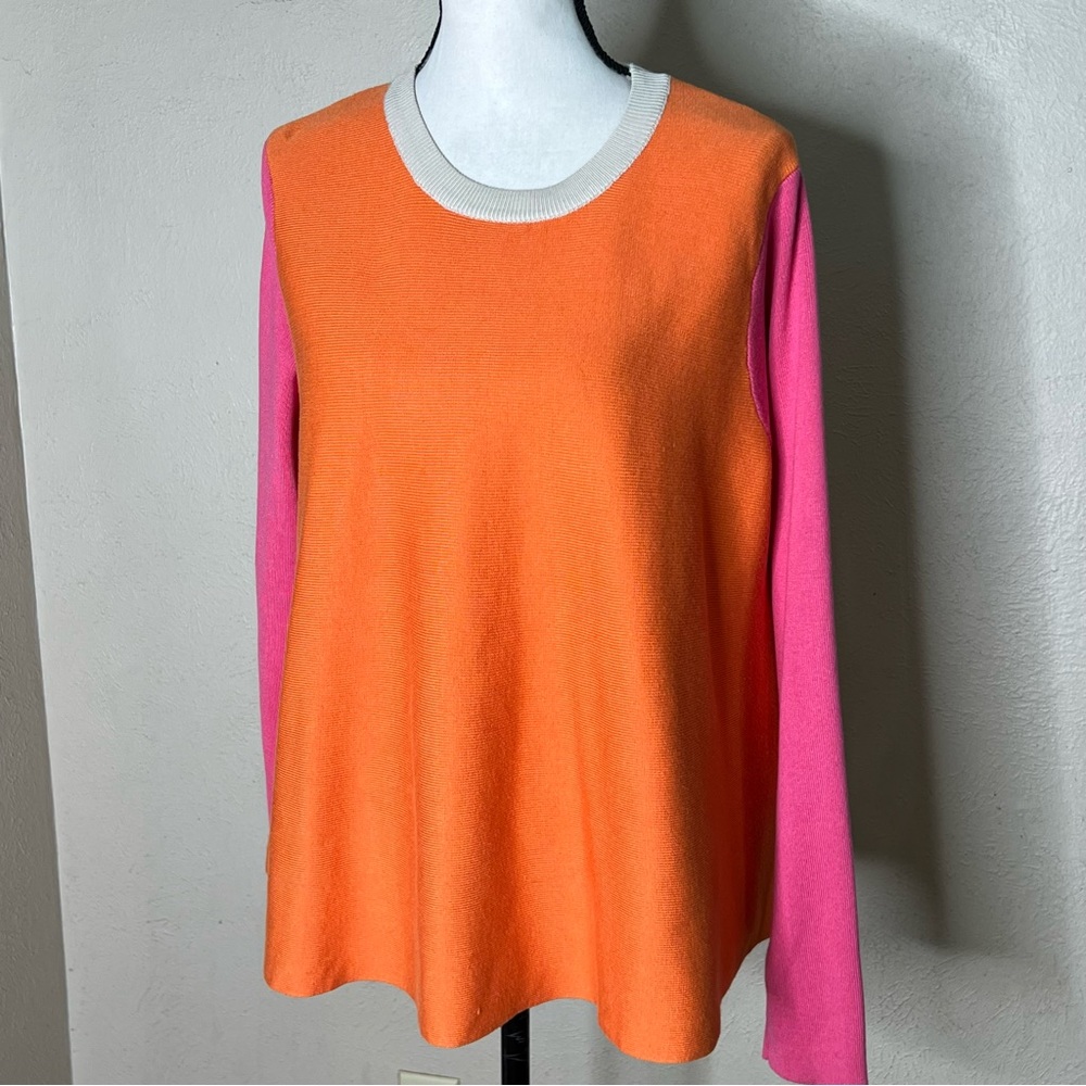 Compania Fantastica pink color block sweater
